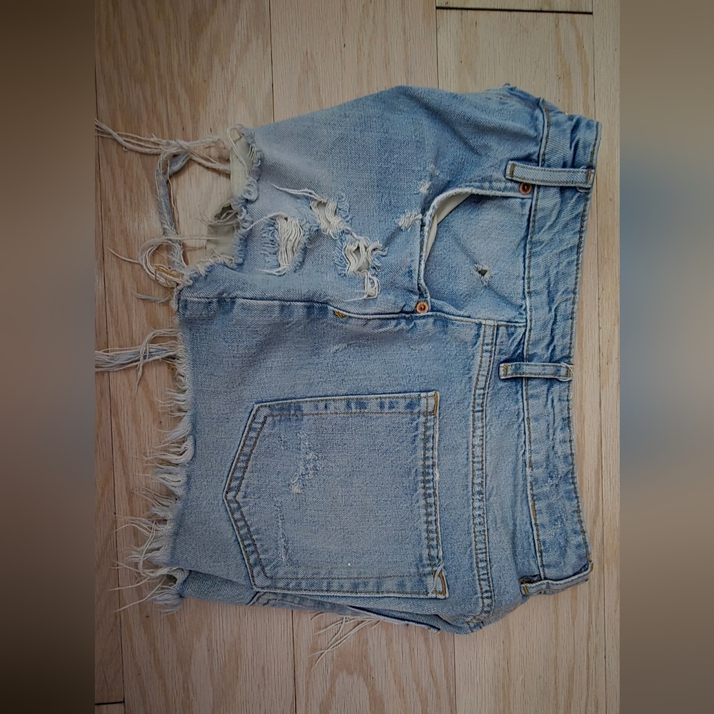 ZARA- Ripped Short skyblue - Picture 2 of 10
